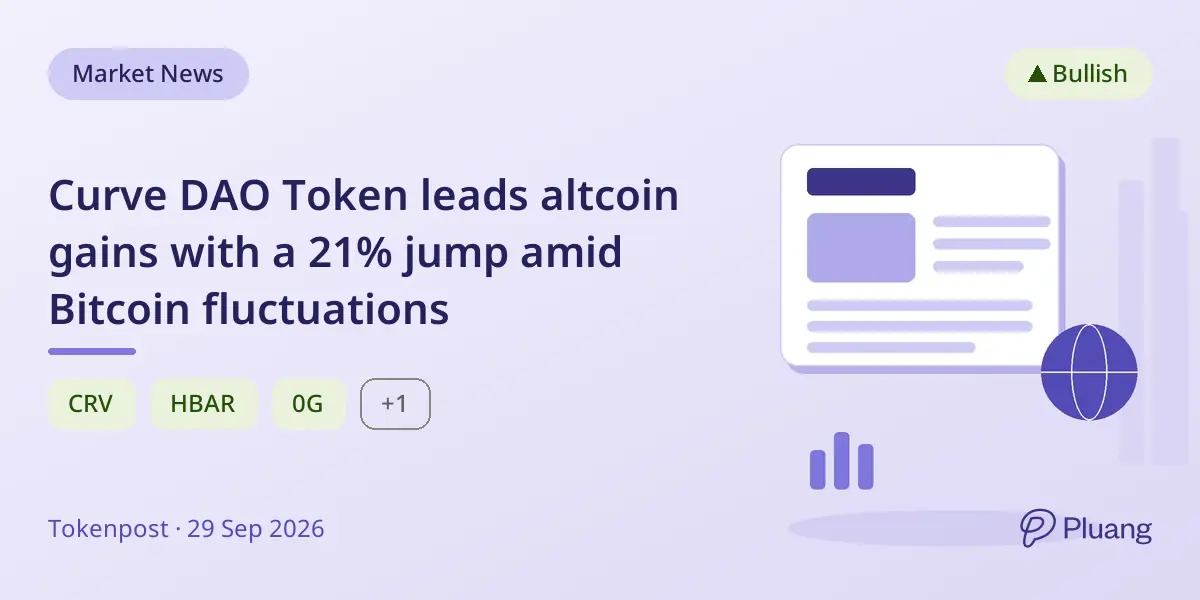 Curve DAO Token leads altcoin gains with a 21% jump amid Bitcoin fluctuations