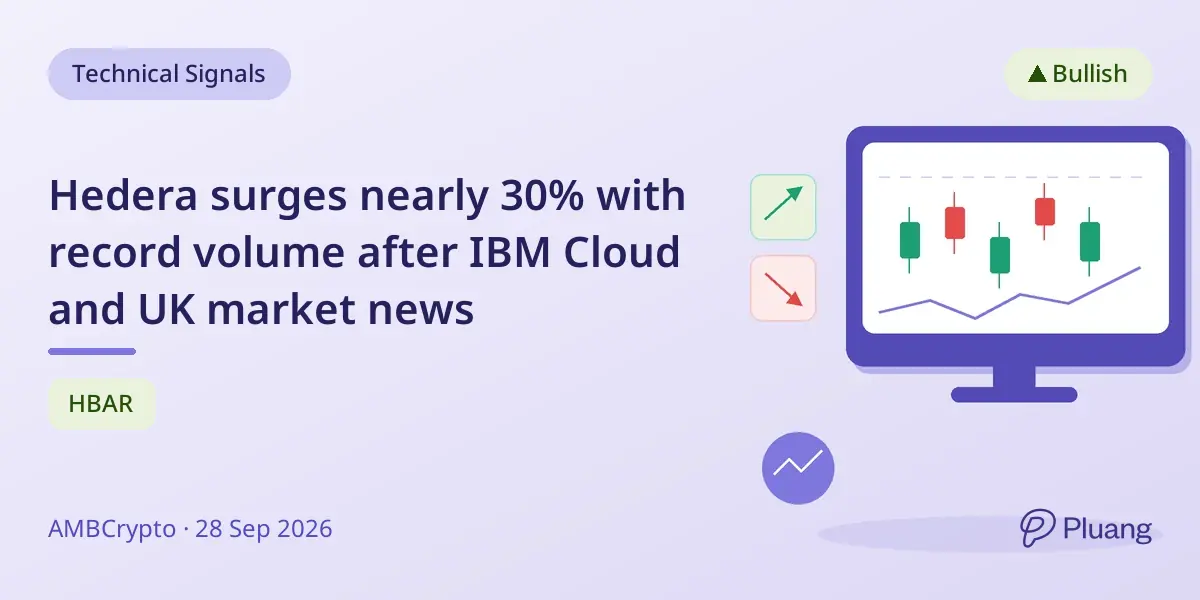 Hedera surges nearly 30% with record volume after IBM Cloud and UK market news