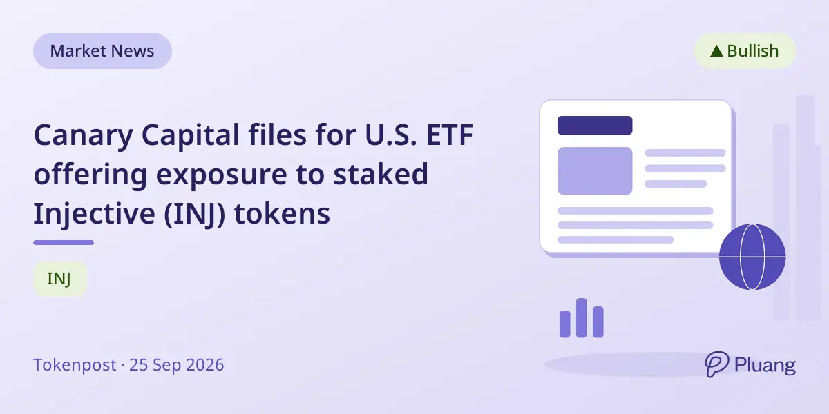 Canary Capital files for U.S. ETF offering exposure to staked Injective (INJ) tokens
