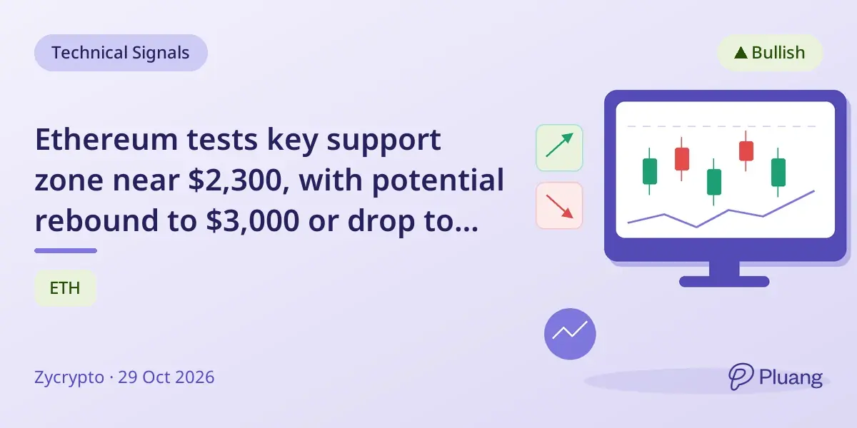 Ethereum tests key support zone near $2,300, with potential rebound to $3,000 or drop to $2,200 ahead.