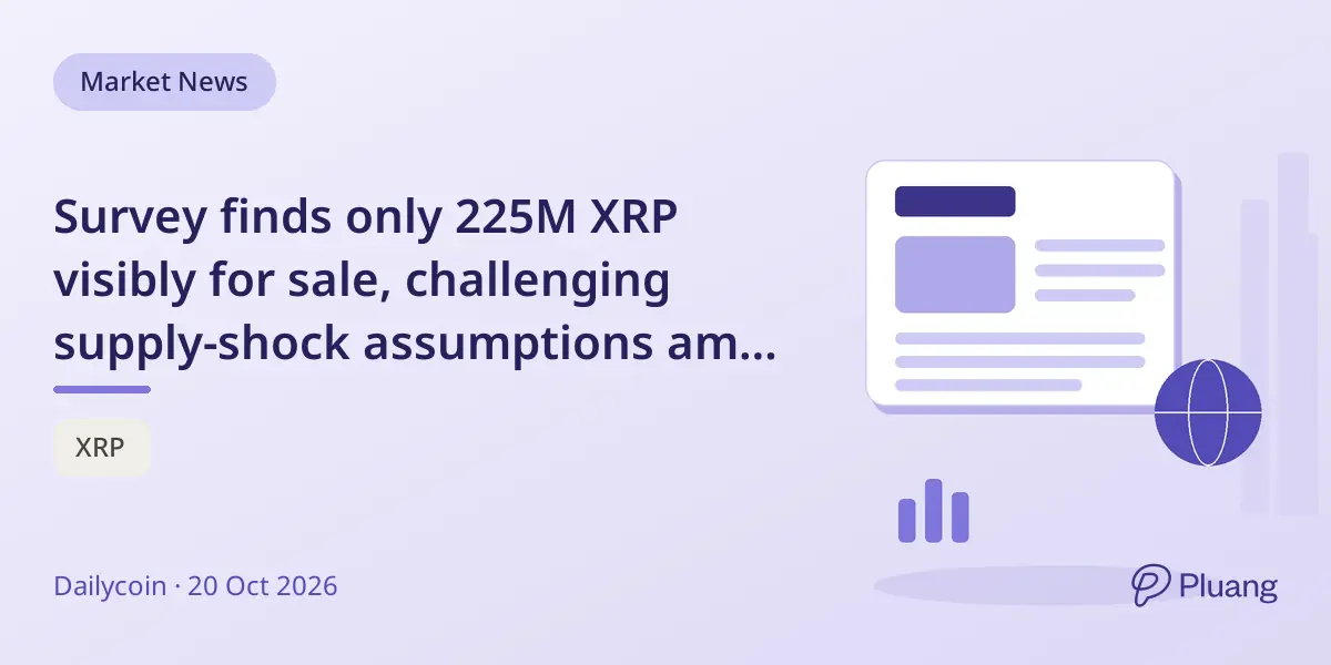 Survey finds only 225M XRP visibly for sale, challenging supply-shock assumptions amid 22B held in wallets.