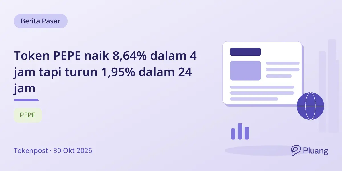 Token PEPE naik 8,64% dalam 4 jam tapi turun 1,95% dalam 24 jam
