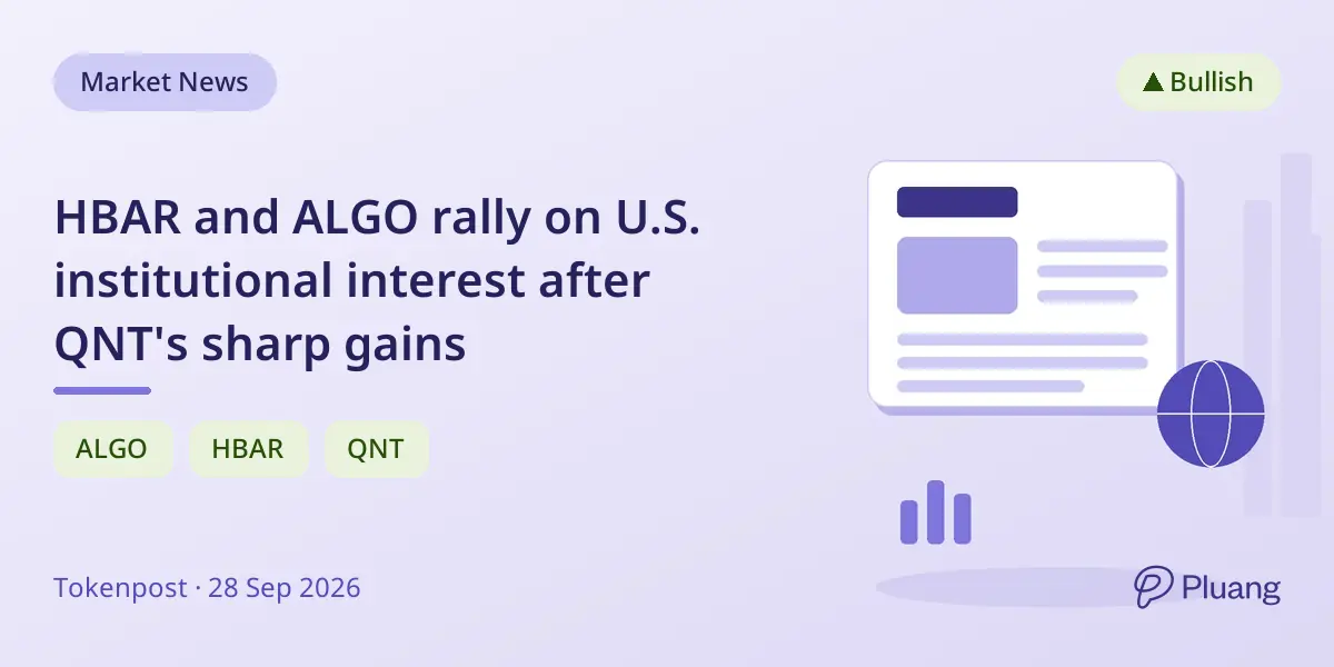 HBAR and ALGO rally on U.S. institutional interest after QNT's sharp gains