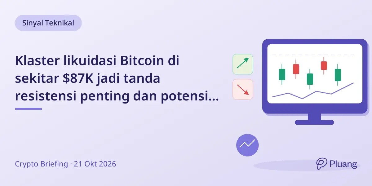 Klaster likuidasi Bitcoin di sekitar $87K jadi tanda resistensi penting dan potensi tekanan beli jika harga naik.