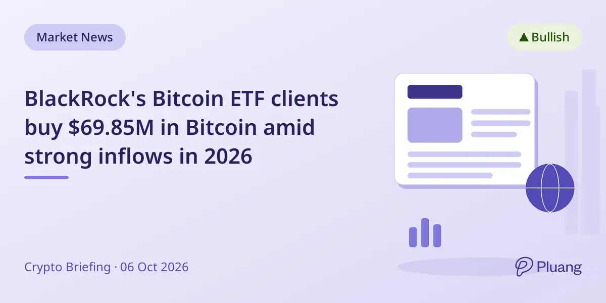 BlackRock's Bitcoin ETF clients buy $69.85M in Bitcoin amid strong inflows in 2026