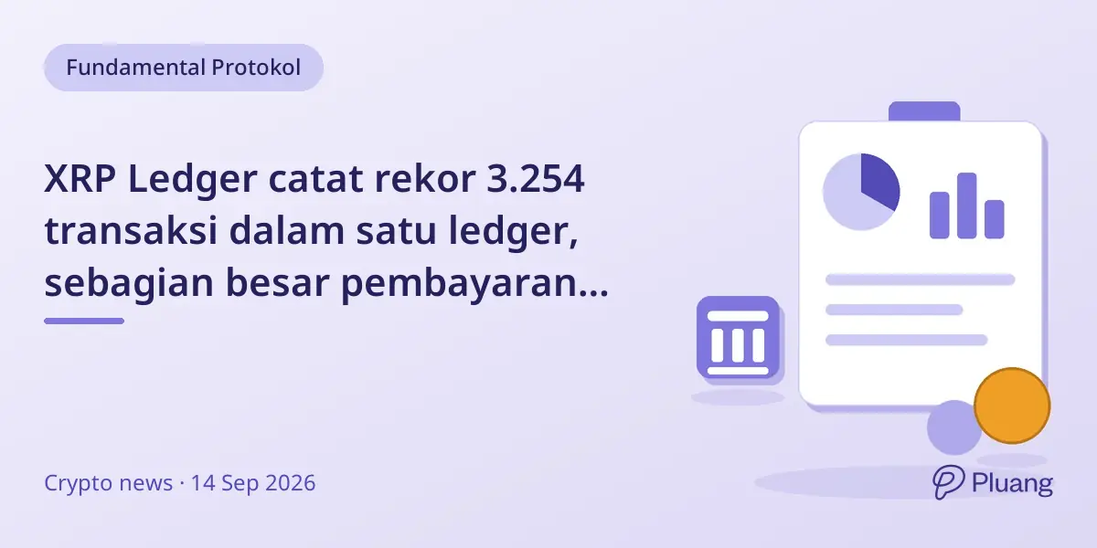 XRP Ledger catat rekor 3.254 transaksi dalam satu ledger, sebagian besar pembayaran XRP kecil.