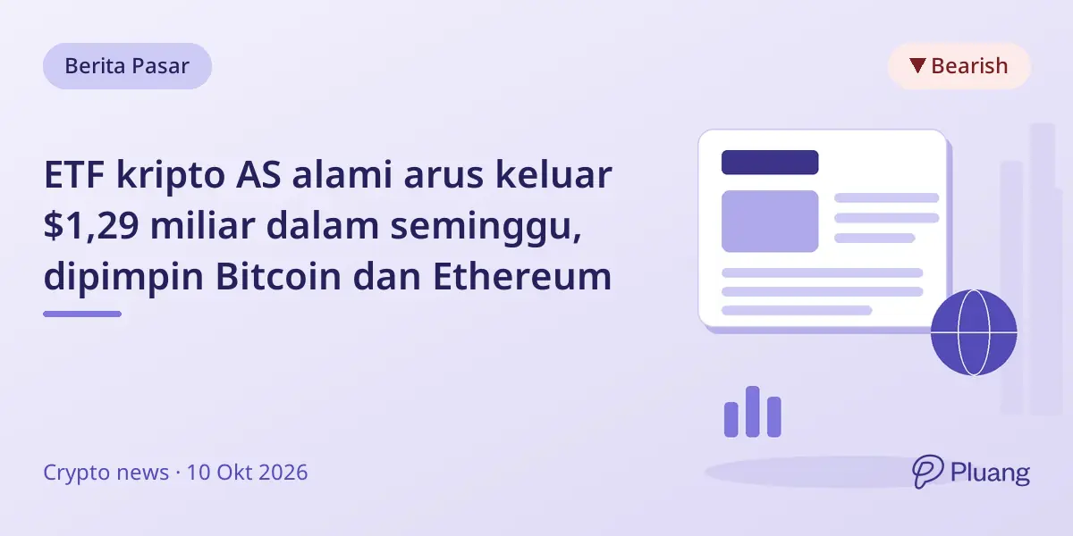 ETF kripto AS alami arus keluar $1,29 miliar dalam seminggu, dipimpin Bitcoin dan Ethereum