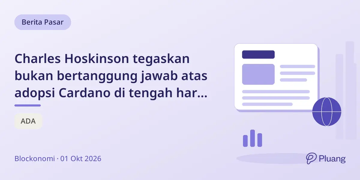 Charles Hoskinson tegaskan bukan bertanggung jawab atas adopsi Cardano di tengah harga ADA yang lesu.