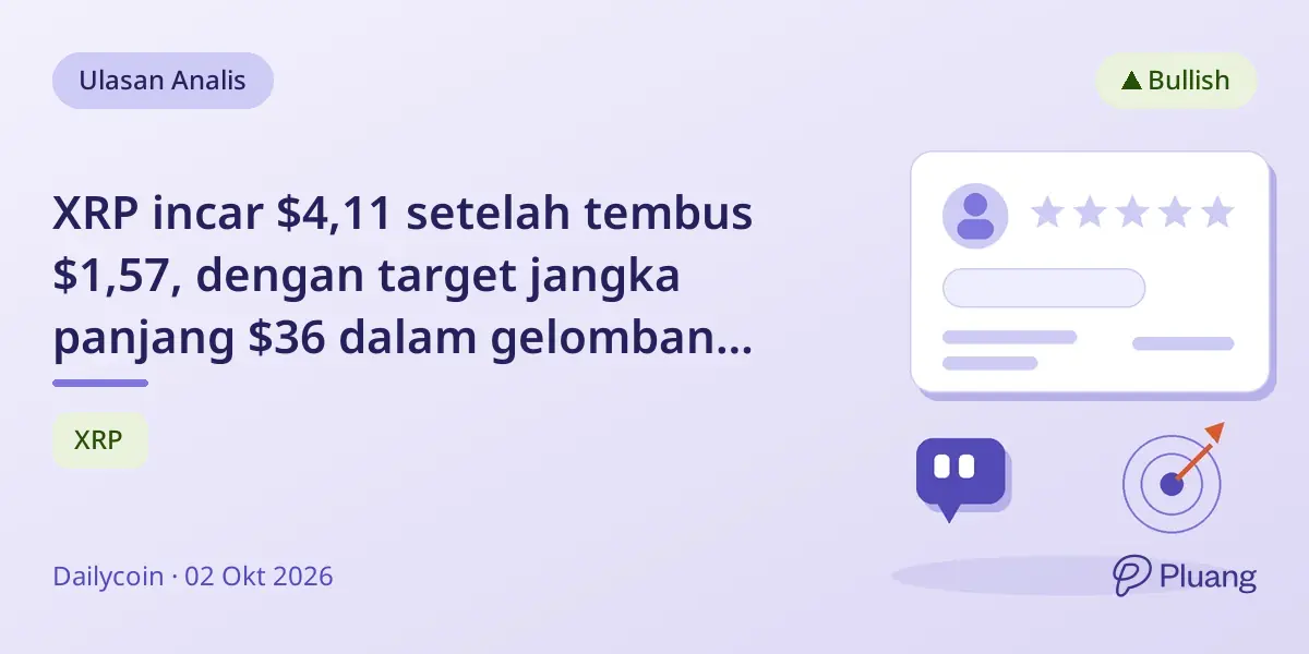 XRP incar $4,11 setelah tembus $1,57, dengan target jangka panjang $36 dalam gelombang besar.