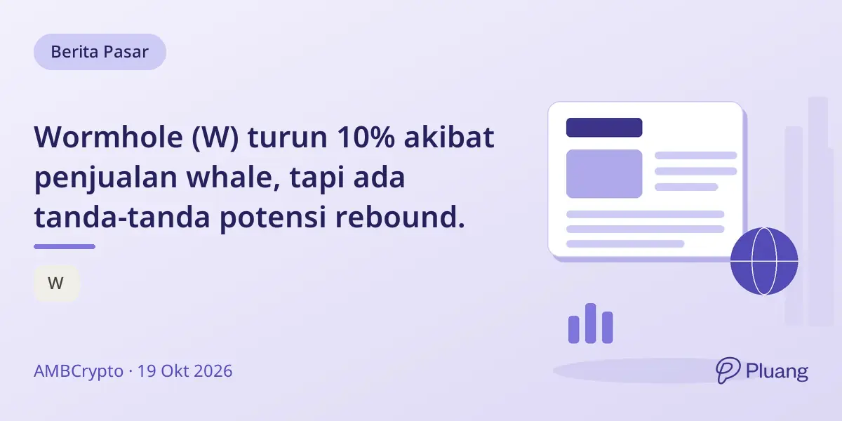 Wormhole (W) turun 10% akibat penjualan whale, tapi ada tanda-tanda potensi rebound.