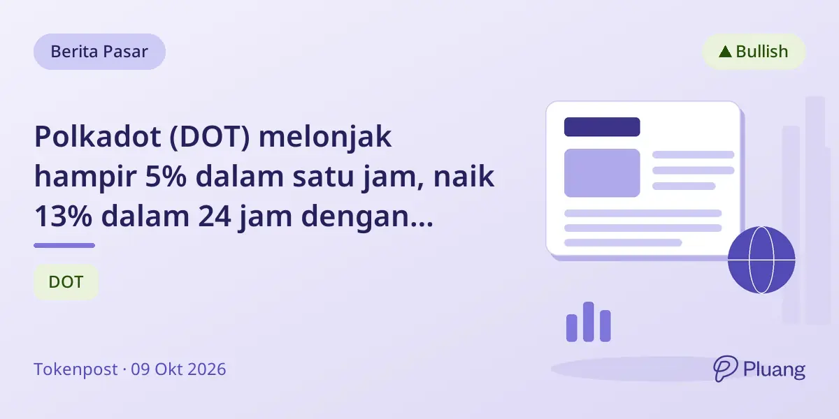 Polkadot (DOT) melonjak hampir 5% dalam satu jam, naik 13% dalam 24 jam dengan likuidasi short $410K