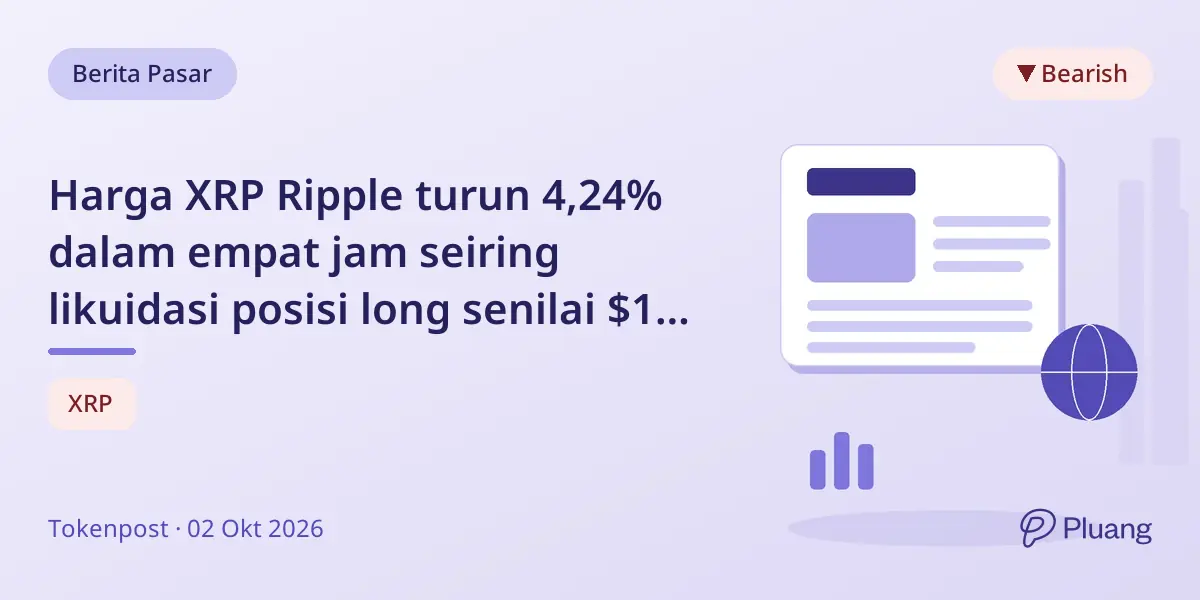 Harga XRP Ripple turun 4,24% dalam empat jam seiring likuidasi posisi long senilai $11 juta
