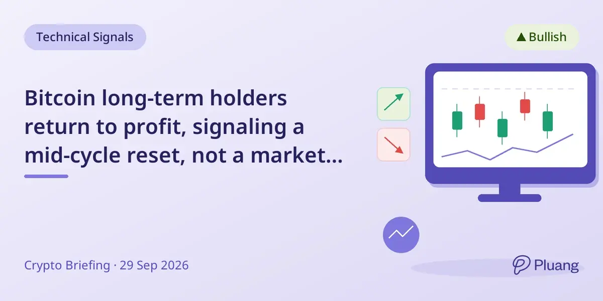 Bitcoin long-term holders return to profit, signaling a mid-cycle reset, not a market top.