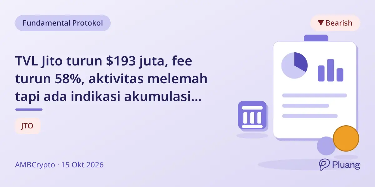 TVL Jito turun $193 juta, fee turun 58%, aktivitas melemah tapi ada indikasi akumulasi token.