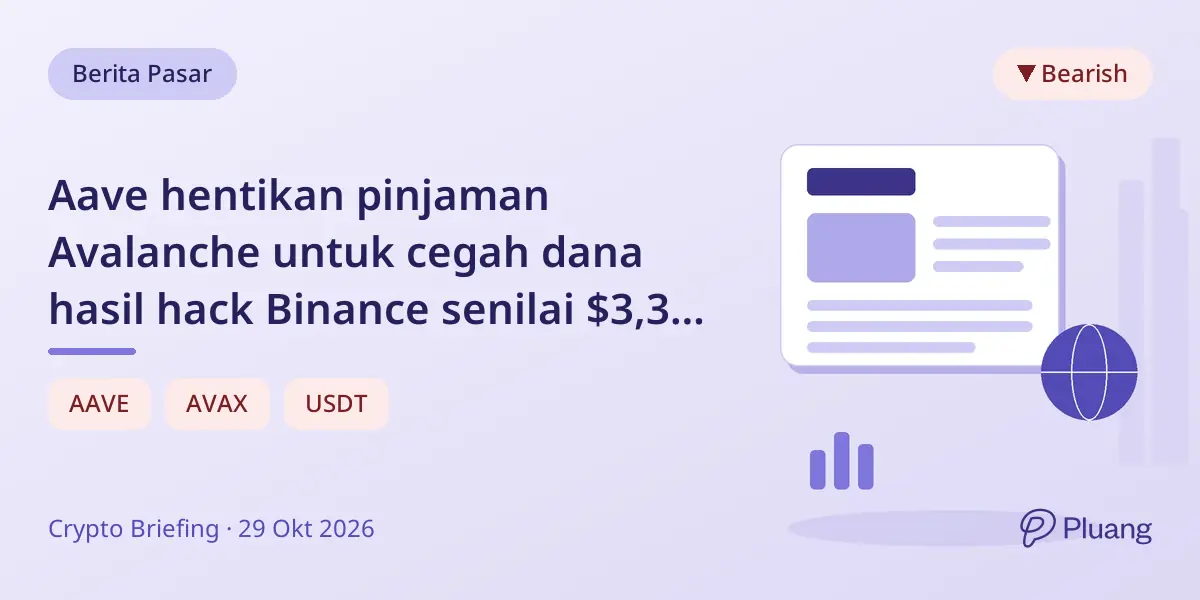 Aave hentikan pinjaman Avalanche untuk cegah dana hasil hack Binance senilai $3,3 miliar dipakai sebagai jaminan