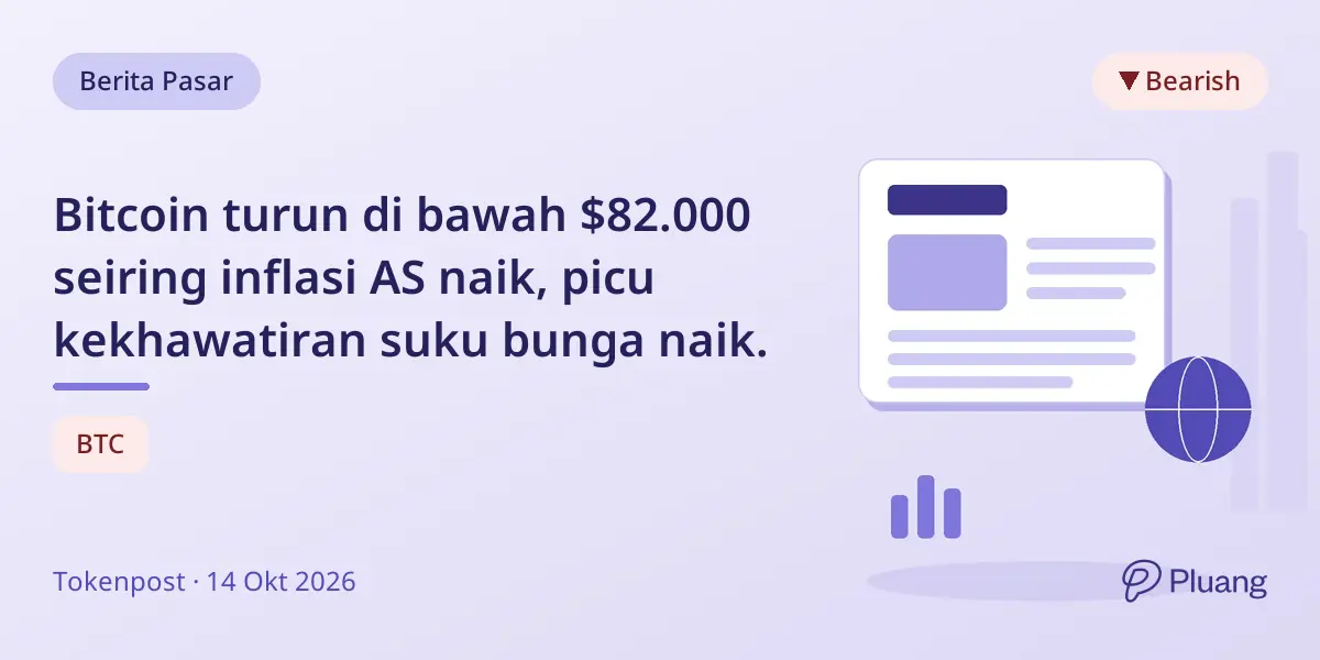 Bitcoin turun di bawah $82.000 seiring inflasi AS naik, picu kekhawatiran suku bunga naik.