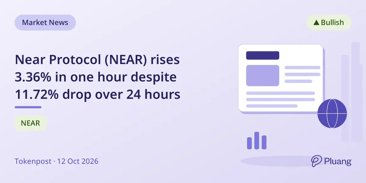 Near Protocol (NEAR) rises 3.36% in one hour despite 11.72% drop over 24 hours