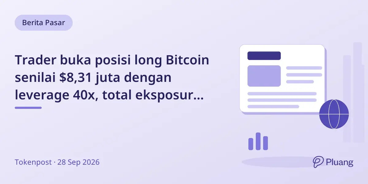 Trader buka posisi long Bitcoin senilai $8,31 juta dengan leverage 40x, total eksposur capai $127 juta