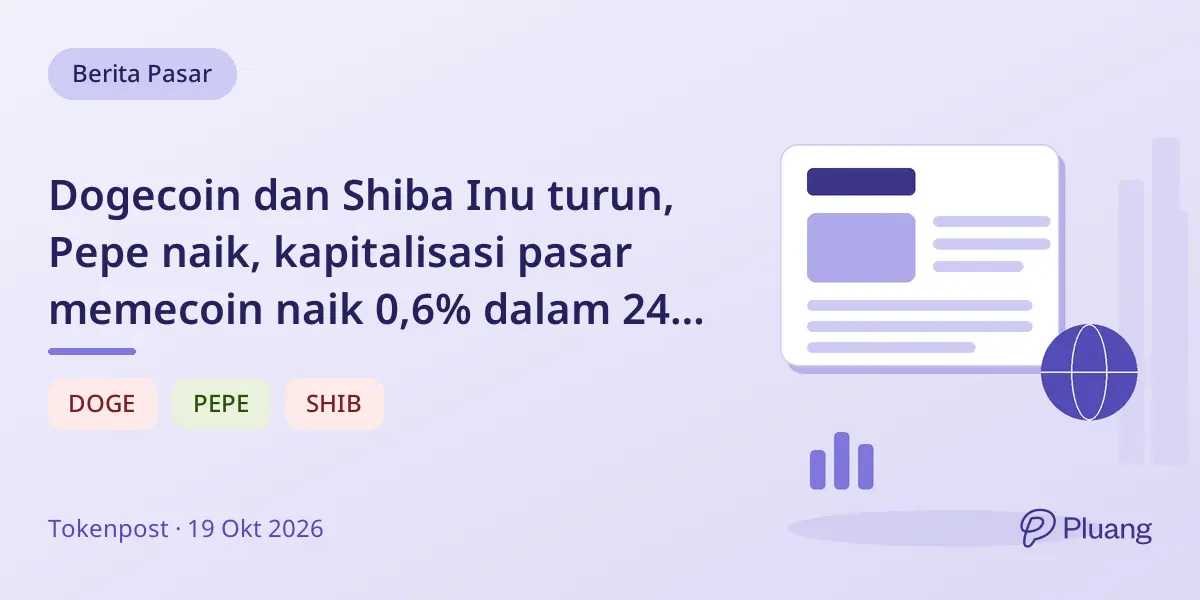 Dogecoin dan Shiba Inu turun, Pepe naik, kapitalisasi pasar memecoin naik 0,6% dalam 24 jam