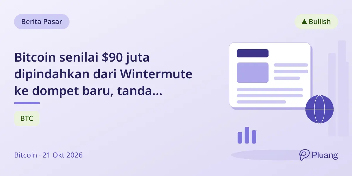 Bitcoin senilai $90 juta dipindahkan dari Wintermute ke dompet baru, tanda akumulasi besar oleh whale misterius.