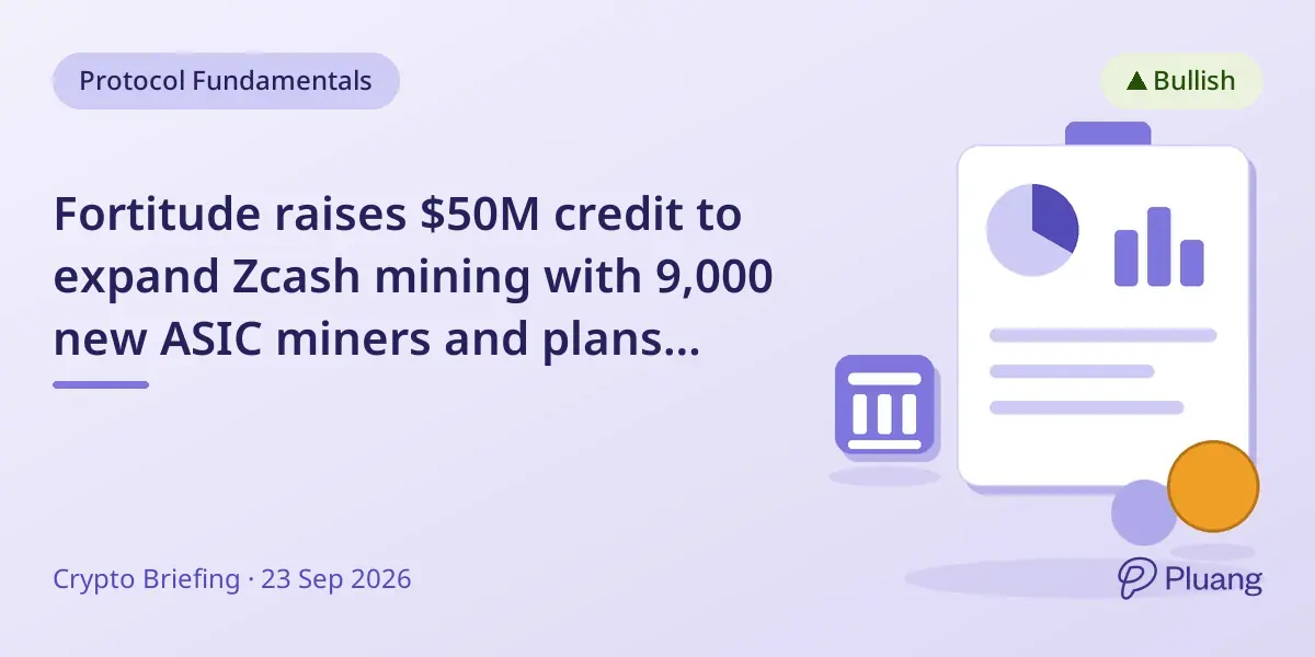 Fortitude raises $50M credit to expand Zcash mining with 9,000 new ASIC miners and plans Nasdaq listing.