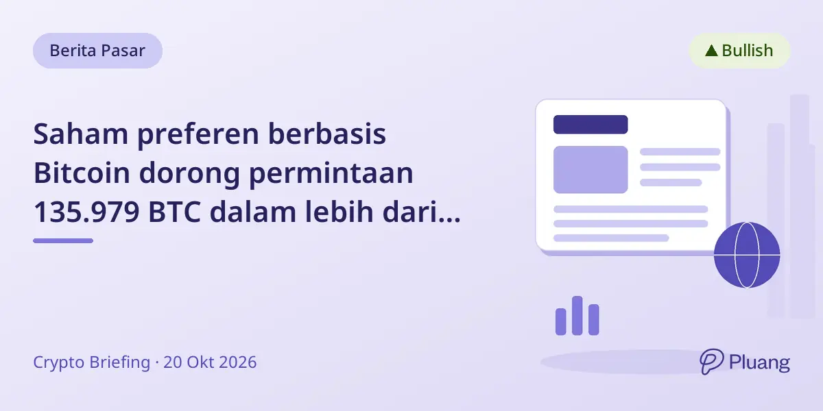 Saham preferen berbasis Bitcoin dorong permintaan 135.979 BTC dalam lebih dari setahun.