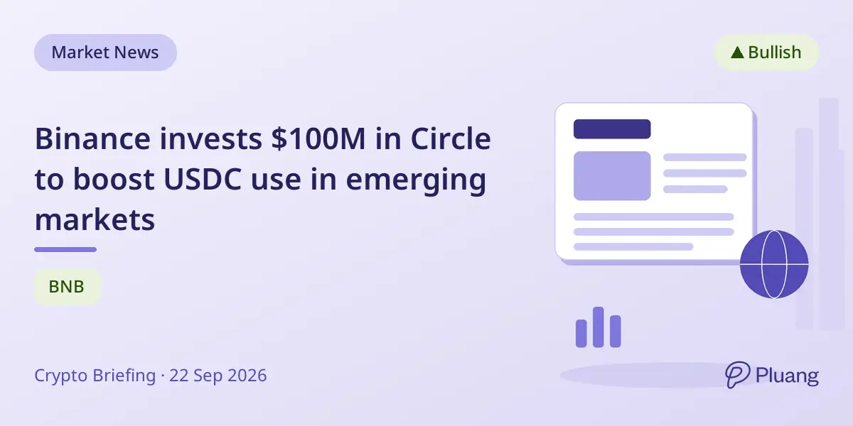 Binance invests $100M in Circle to boost USDC use in emerging markets