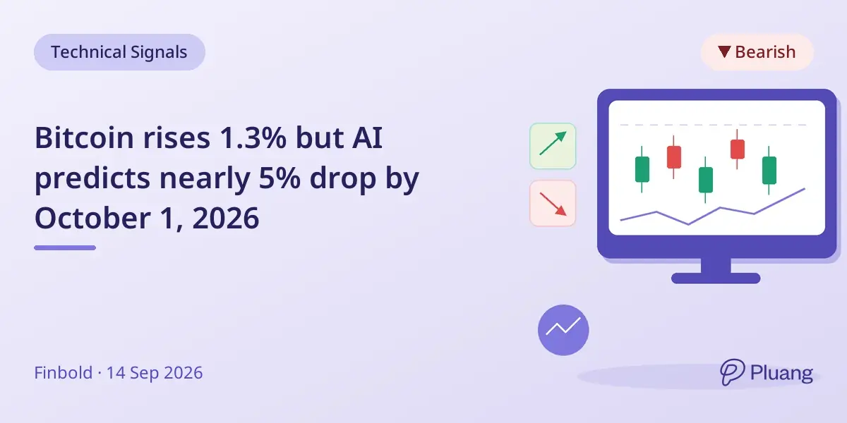Bitcoin rises 1.3% but AI predicts nearly 5% drop by October 1, 2026