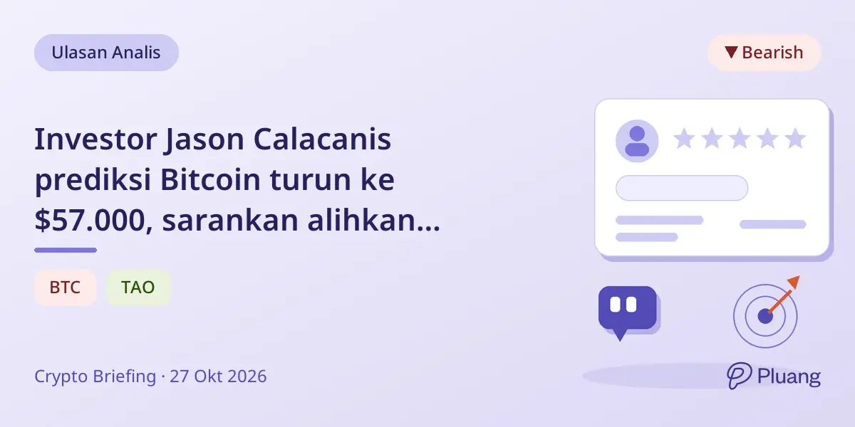 Investor Jason Calacanis prediksi Bitcoin turun ke $57.000, sarankan alihkan investasi ke AI.