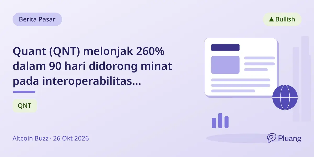 Quant (QNT) melonjak 260% dalam 90 hari didorong minat pada interoperabilitas blockchain dan proyek institusional.