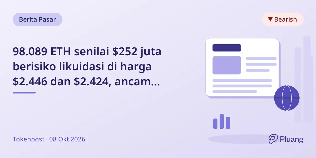 98.089 ETH senilai $252 juta berisiko likuidasi di harga $2.446 dan $2.424, ancam volatilitas pasar Ethereum.