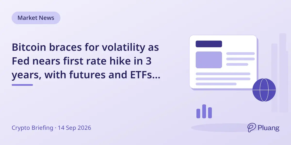 Bitcoin braces for volatility as Fed nears first rate hike in 3 years, with futures and ETFs showing caution.