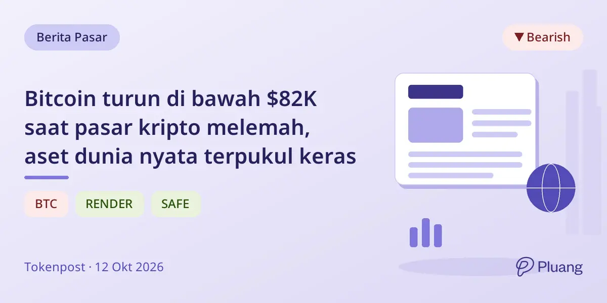 Bitcoin turun di bawah $82K saat pasar kripto melemah, aset dunia nyata terpukul keras