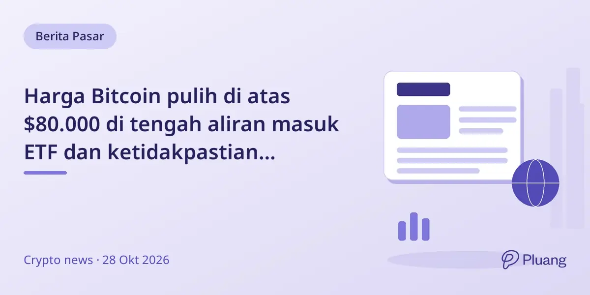 Harga Bitcoin pulih di atas $80.000 di tengah aliran masuk ETF dan ketidakpastian keputusan suku bunga Fed