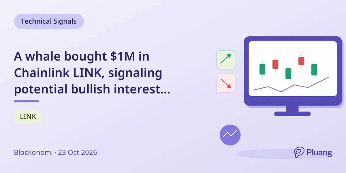 A whale bought $1M in Chainlink LINK, signaling potential bullish interest despite seller dominance.