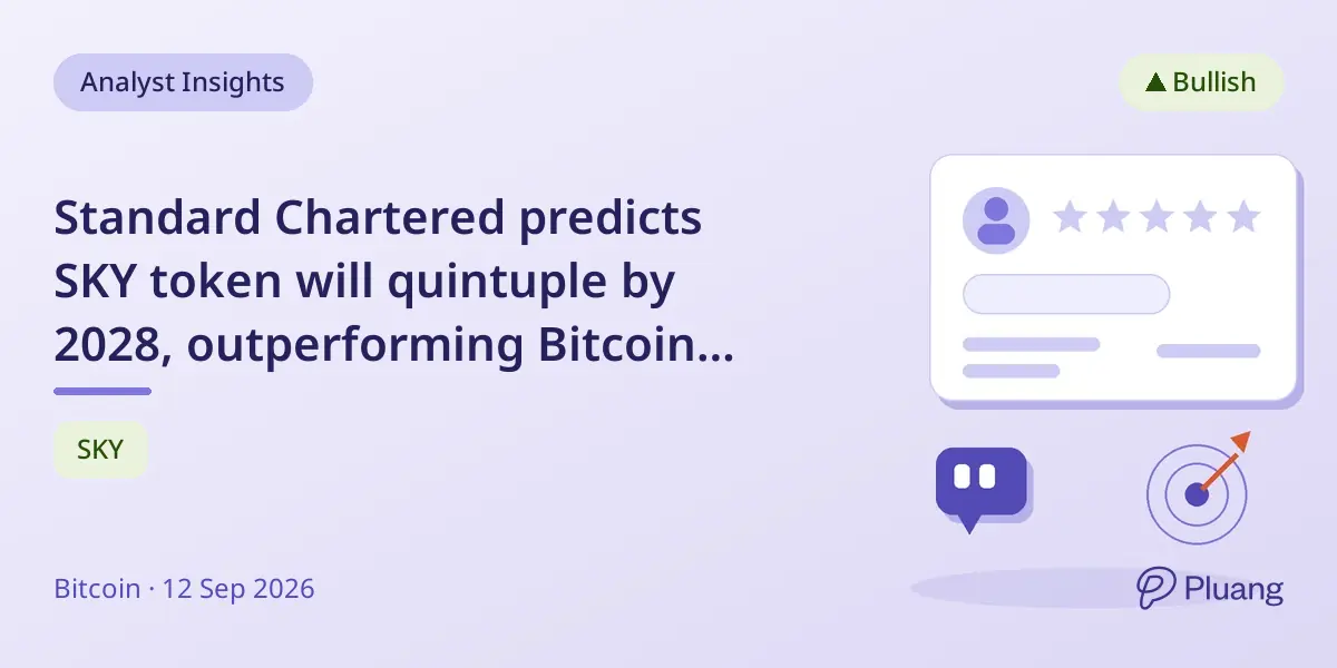 Standard Chartered predicts SKY token will quintuple by 2028, outperforming Bitcoin with expanded USDS use.