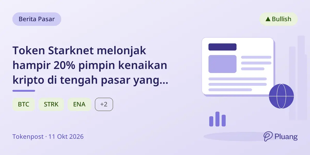 Token Starknet melonjak hampir 20% pimpin kenaikan kripto di tengah pasar yang menguat