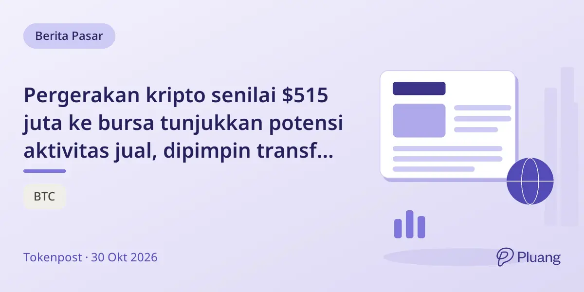 Pergerakan kripto senilai $515 juta ke bursa tunjukkan potensi aktivitas jual, dipimpin transfer USDC $262 juta ke Coinbase.