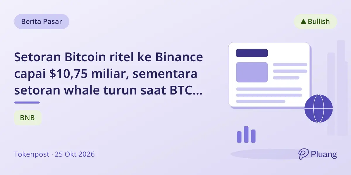 Setoran Bitcoin ritel ke Binance capai $10,75 miliar, sementara setoran whale turun saat BTC di atas $80K