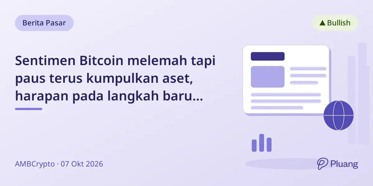 Sentimen Bitcoin melemah tapi paus terus kumpulkan aset, harapan pada langkah baru China di kripto.