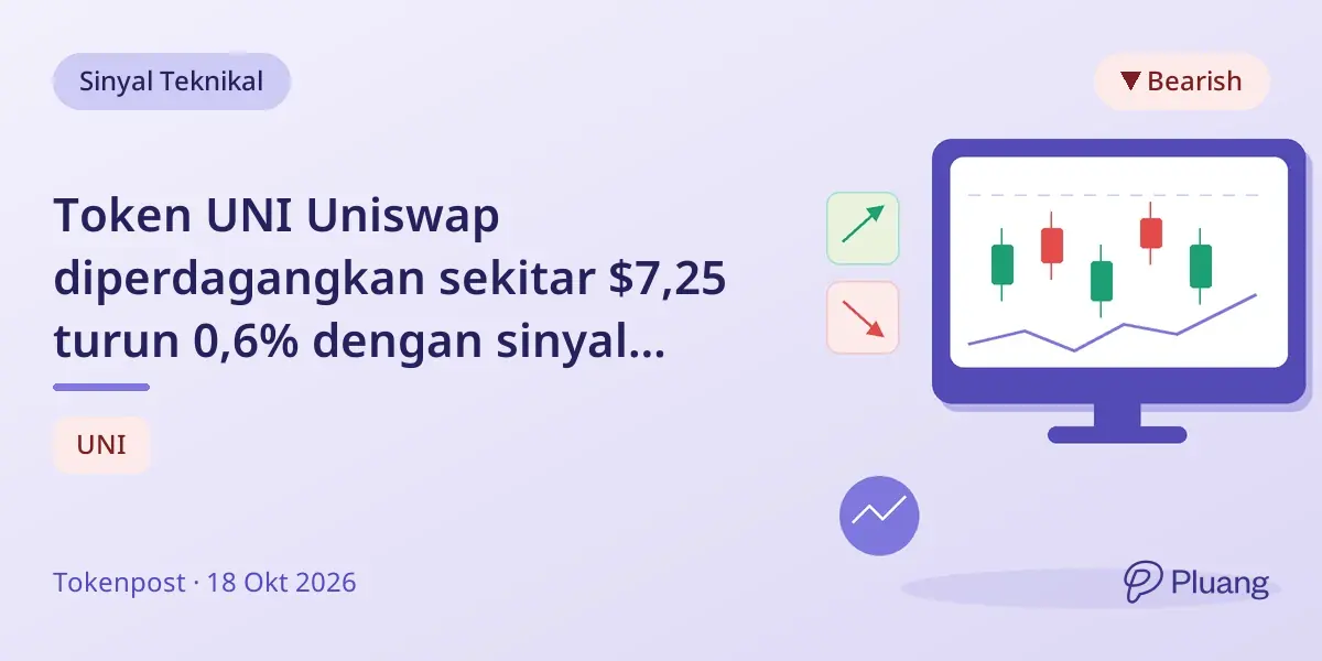 Token UNI Uniswap diperdagangkan sekitar $7,25 turun 0,6% dengan sinyal teknikal campuran