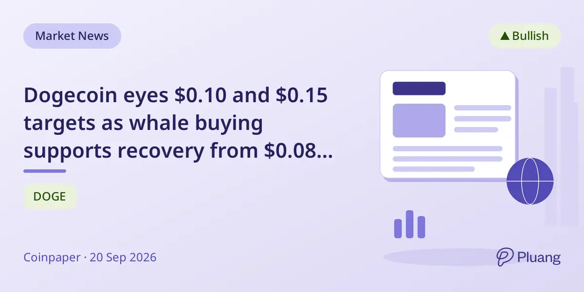 Dogecoin eyes $0.10 and $0.15 targets as whale buying supports recovery from $0.08 level.