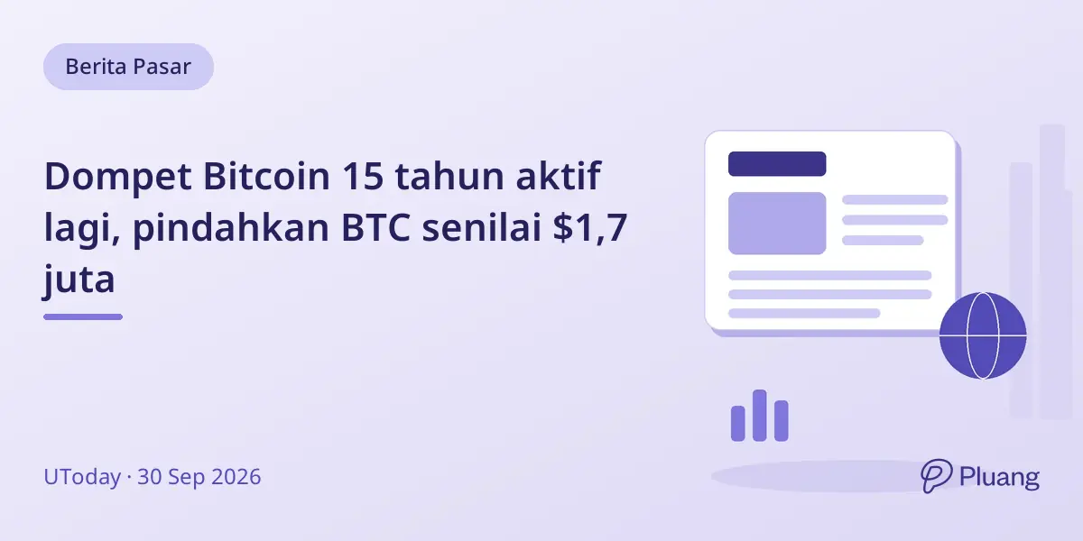 Dompet Bitcoin 15 tahun aktif lagi, pindahkan BTC senilai $1,7 juta