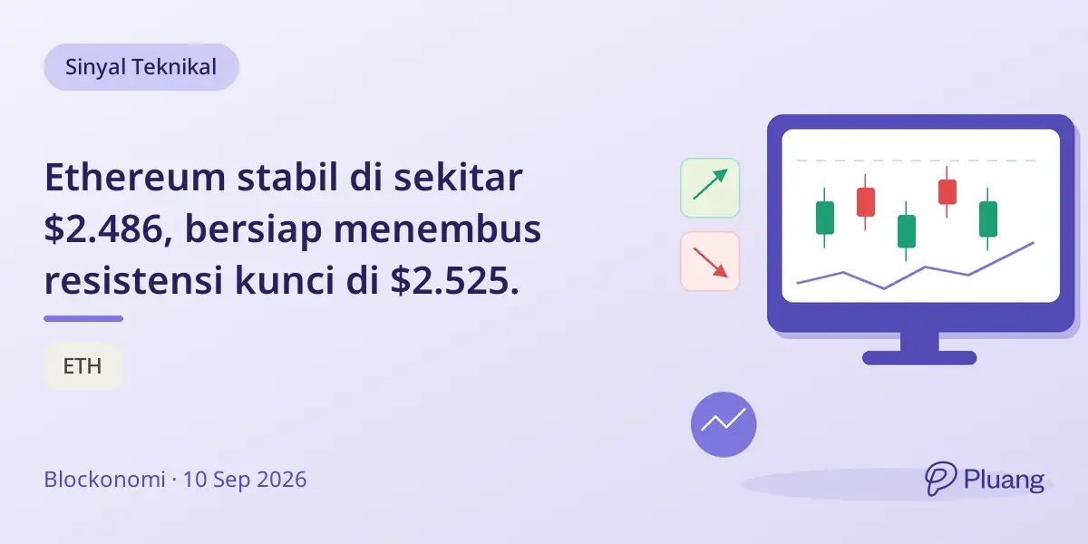 Ethereum stabil di sekitar $2.486, bersiap menembus resistensi kunci di $2.525.