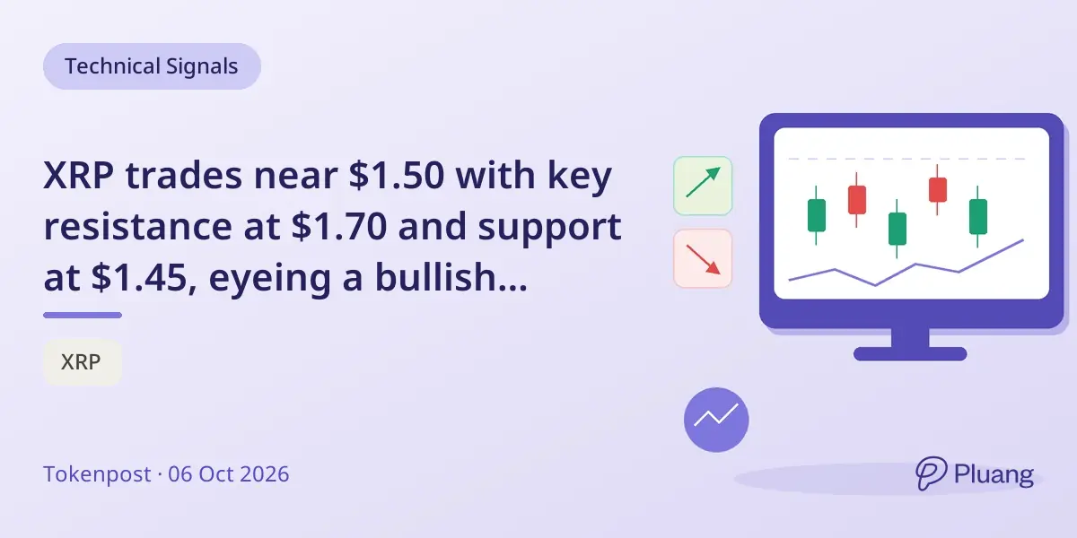 XRP trades near $1.50 with key resistance at $1.70 and support at $1.45, eyeing a bullish crossover.