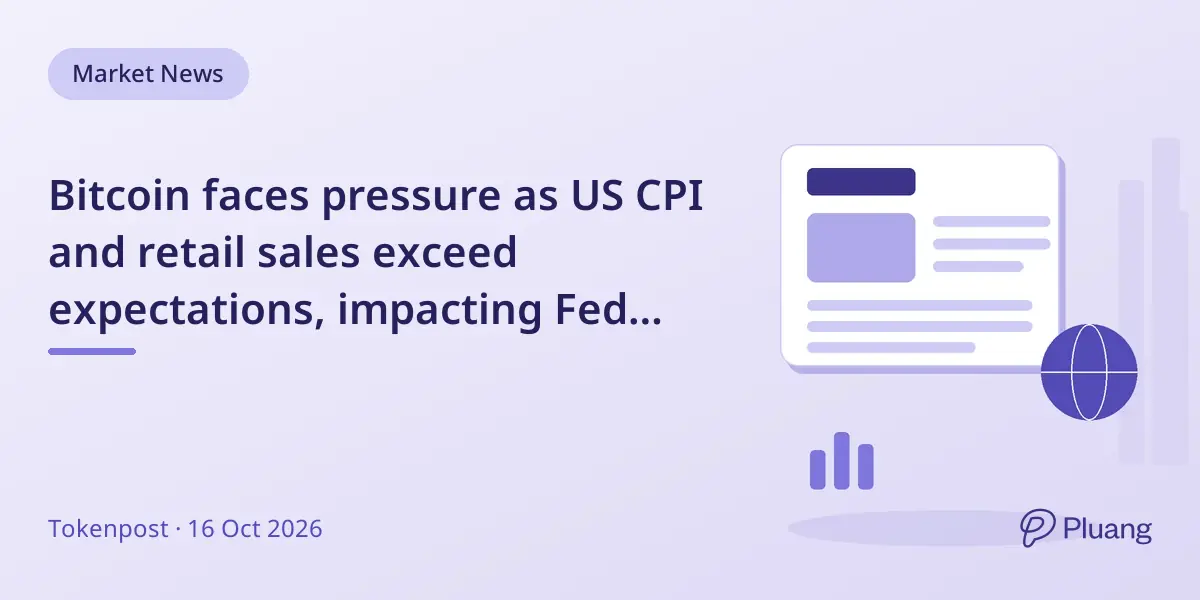 Bitcoin faces pressure as US CPI and retail sales exceed expectations, impacting Fed rate hike outlook.