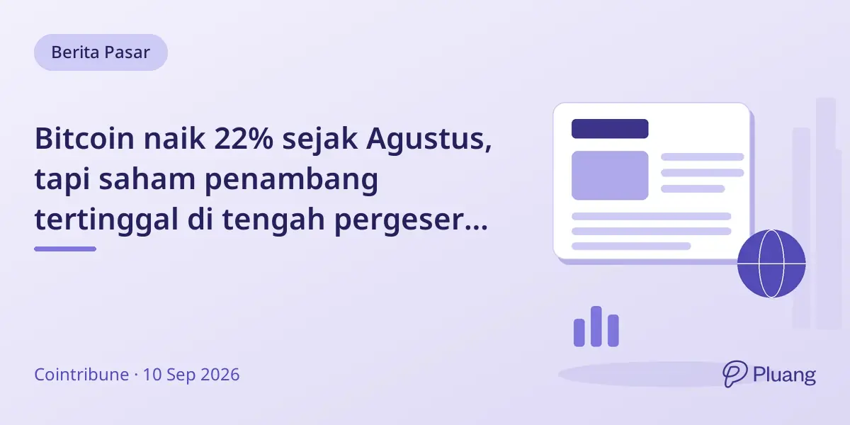 Bitcoin naik 22% sejak Agustus, tapi saham penambang tertinggal di tengah pergeseran ke pusat data AI.