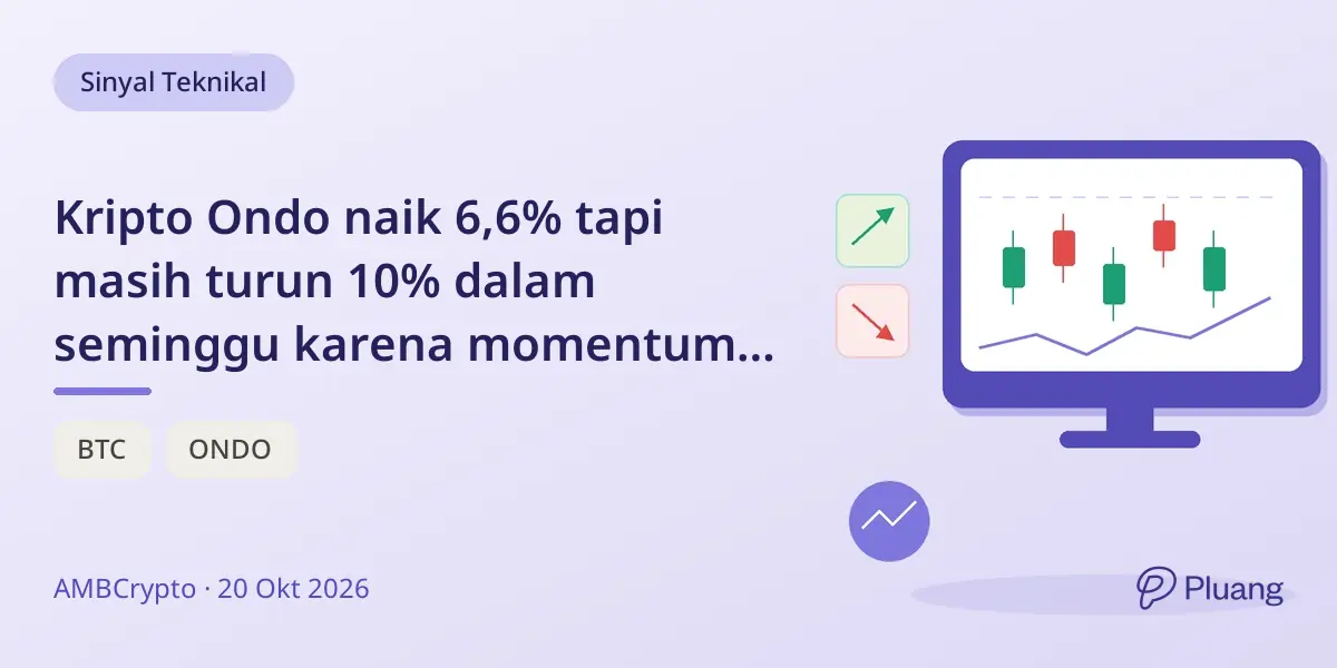 Kripto Ondo naik 6,6% tapi masih turun 10% dalam seminggu karena momentum bearish.