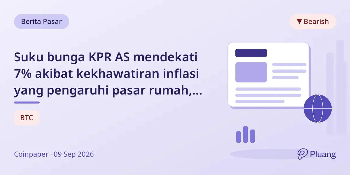 Suku bunga KPR AS mendekati 7% akibat kekhawatiran inflasi yang pengaruhi pasar rumah, Bitcoin, dan obligasi.