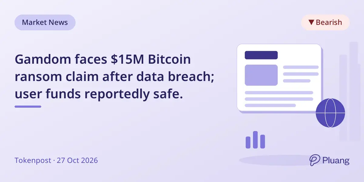 Gamdom faces $15M Bitcoin ransom claim after data breach; user funds reportedly safe.